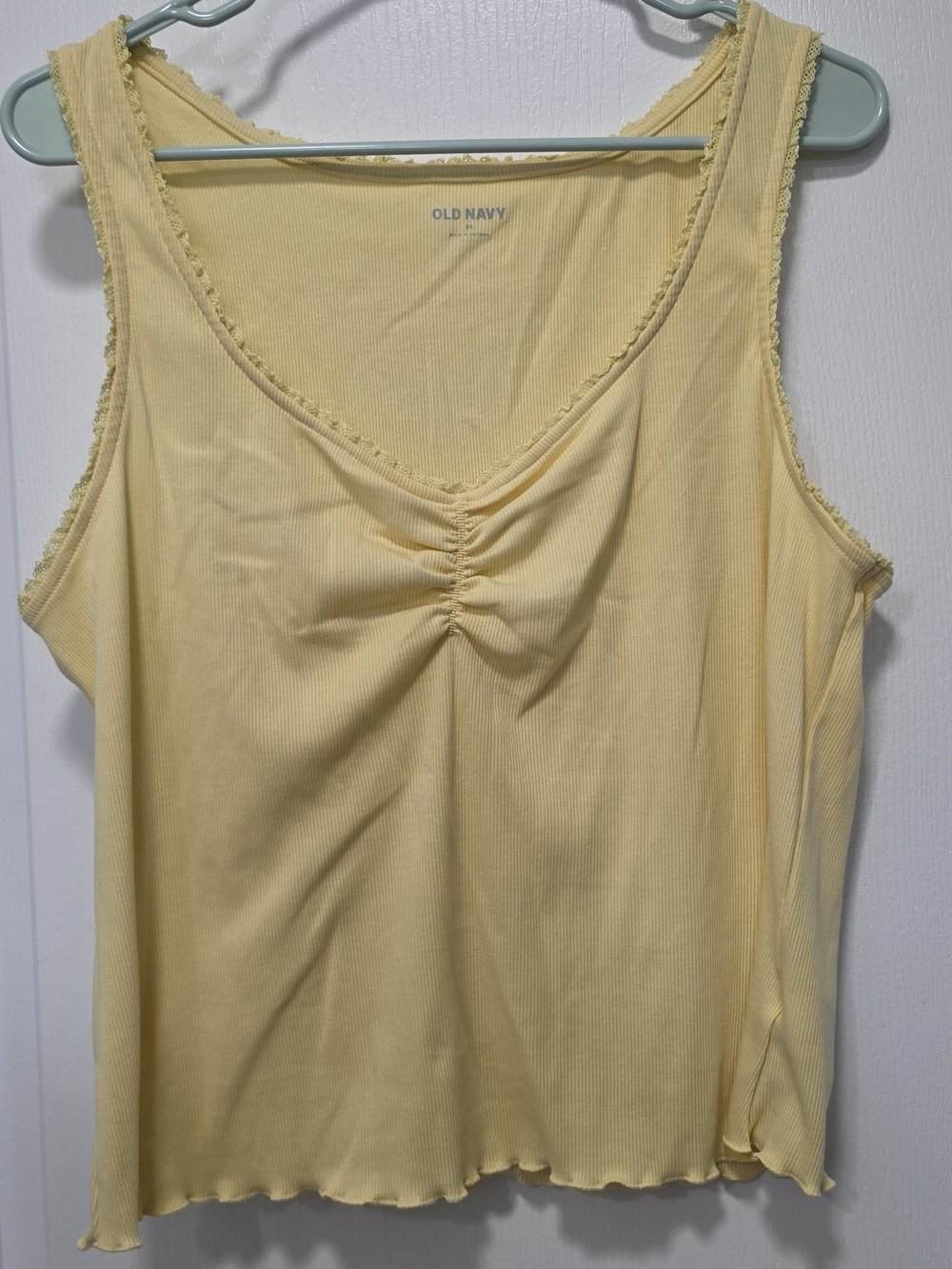 Old Navy Women's Yellow Ruched Tank Top